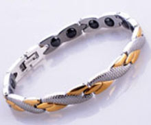 Stainless Steel bracelet containing healing magnets